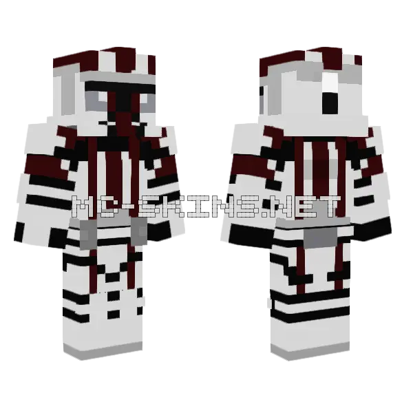 White And Red Robot Minecraft skin, front and back