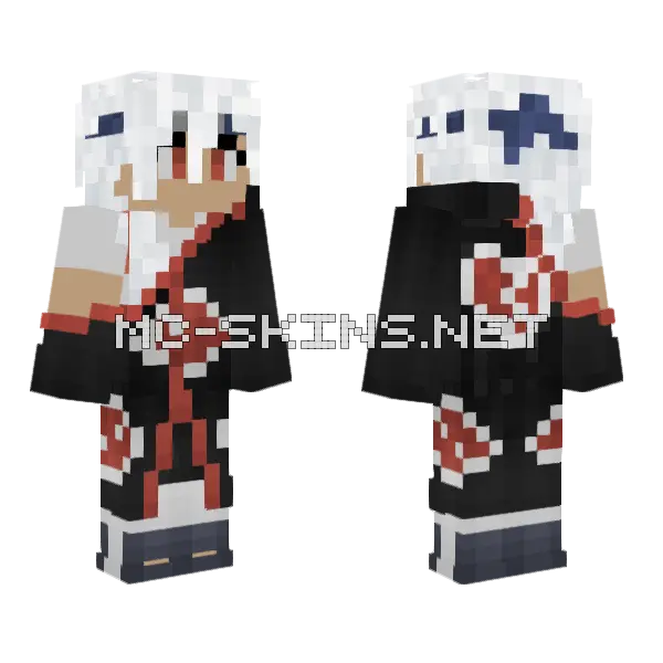 White Angel Akatsuki Minecraft skin, front and back