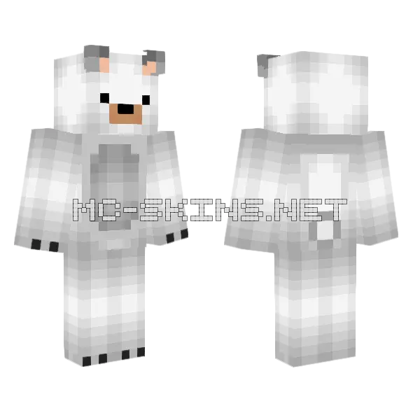 White Arctic Fox, front and back
