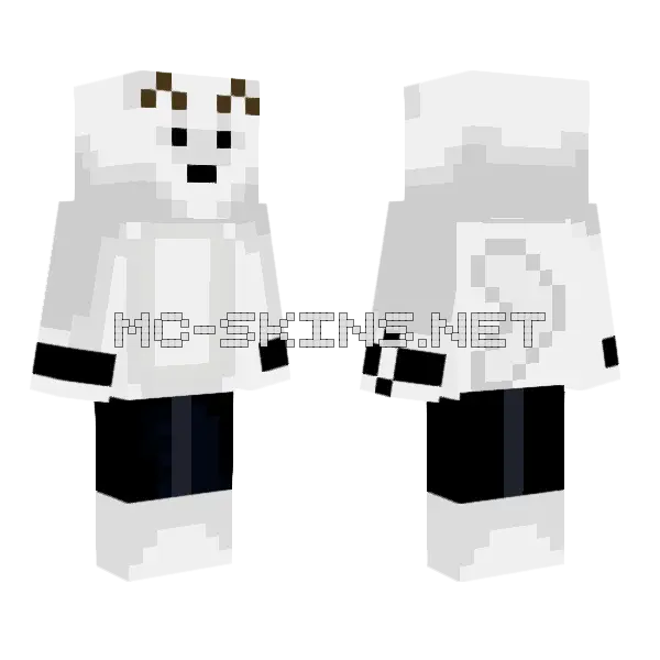White Arctic Fox, front and back
