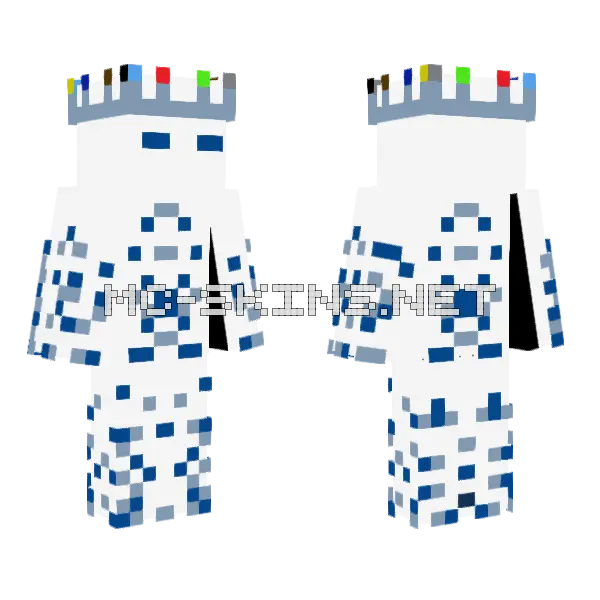 White Aura Minecraft skin, front and back