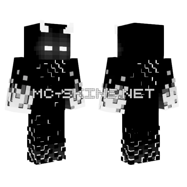White Aura Void Demon Minecraft skin, front and back