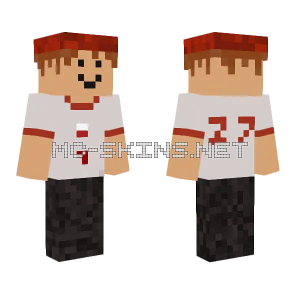 White Baseball Jersey Minecraft skin, front and back