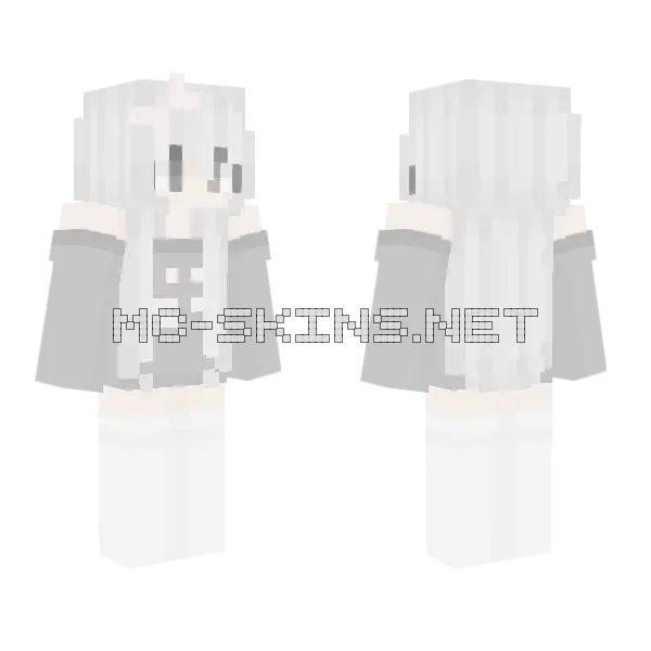 White Bow Minecraft skin, front and back