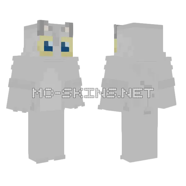 White Cat Minecraft skin, front and back