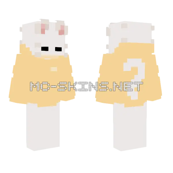 White Cat Minecraft skin, front and back