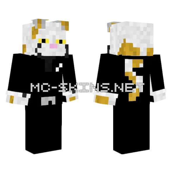 White Cat Hoodie, front and back