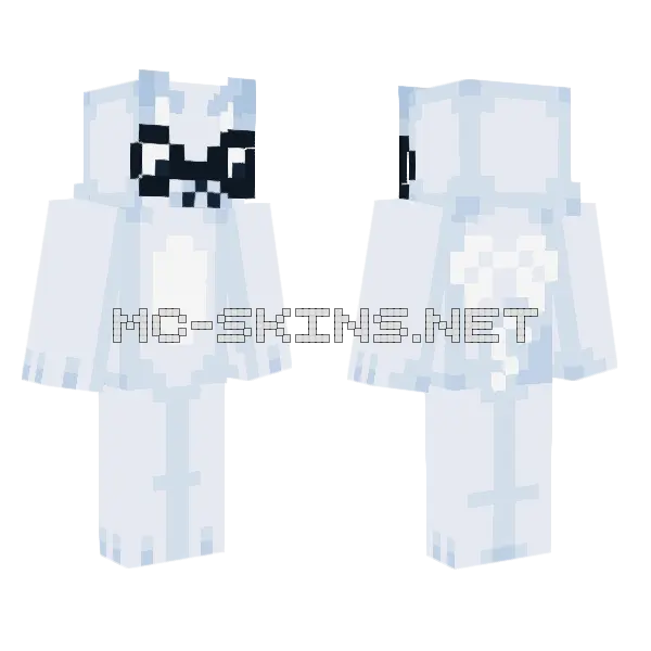 White Cat Skin Minecraft skin, front and back