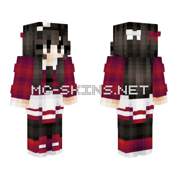 White Chocolate Cherries Minecraft skin, front and back