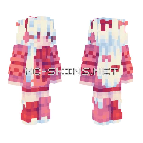 White Christmas Girl Minecraft skin, front and back
