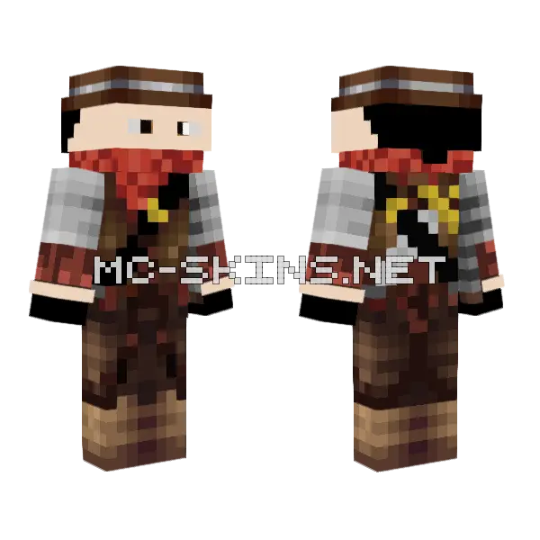 White Cowboy Minecraft skin, front and back