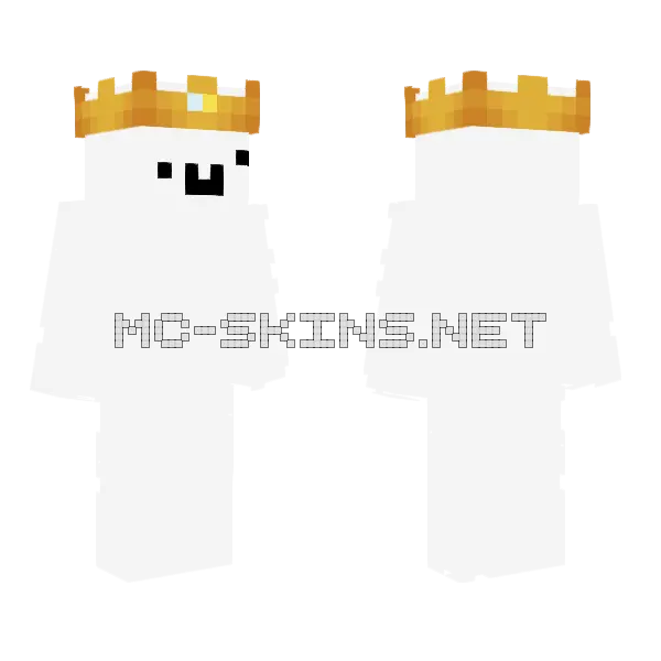 White Crown Minecraft skin, front and back