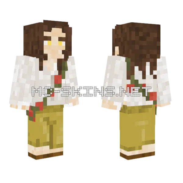 White Dragon Human Form Minecraft skin, front and back