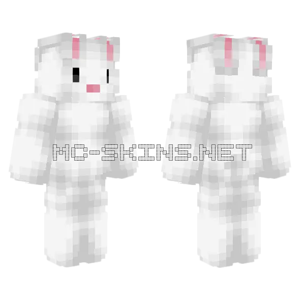White Easter Bunny Minecraft skin, front and back