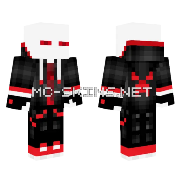 White Enderman Fury Jacket Minecraft skin, front and back