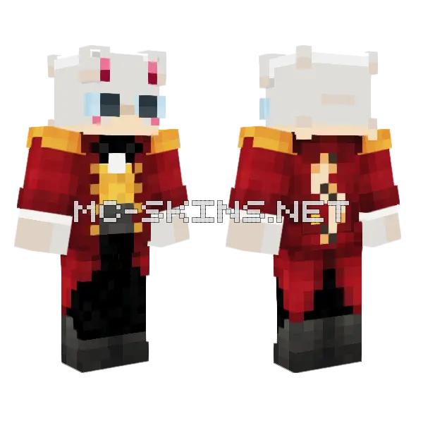 White Fox Character, front and back