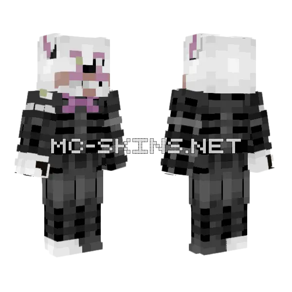 White Foxy Character, front and back
