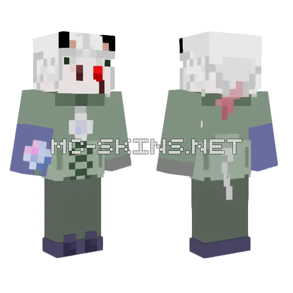 White Ghostly Figure Minecraft skin, front and back