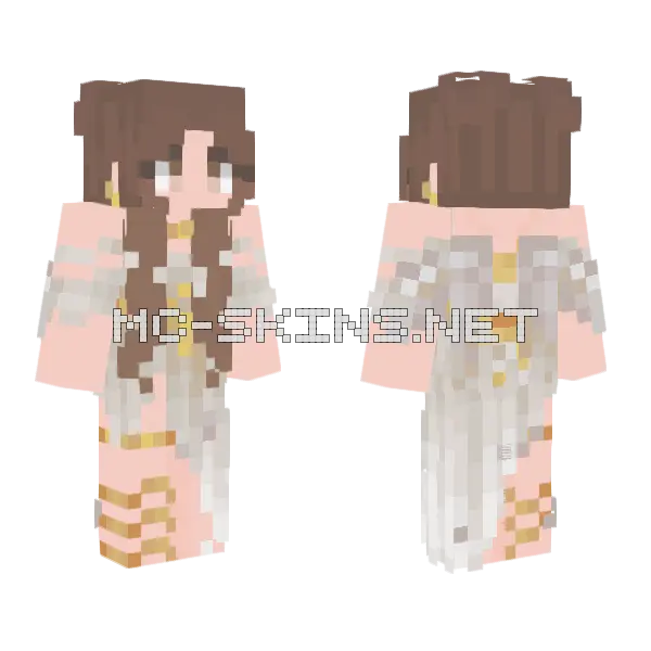 White Gold Outfit Minecraft skin, front and back