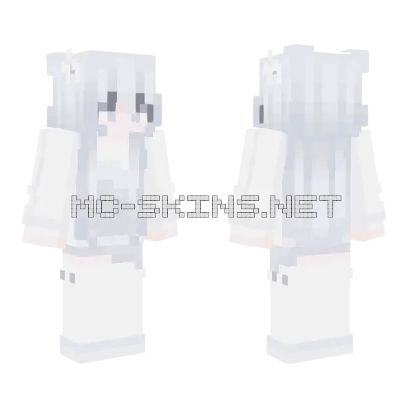 White Hair Girl Minecraft skin, front and back