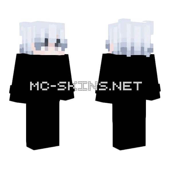 White Hair Girl Minecraft skin, front and back