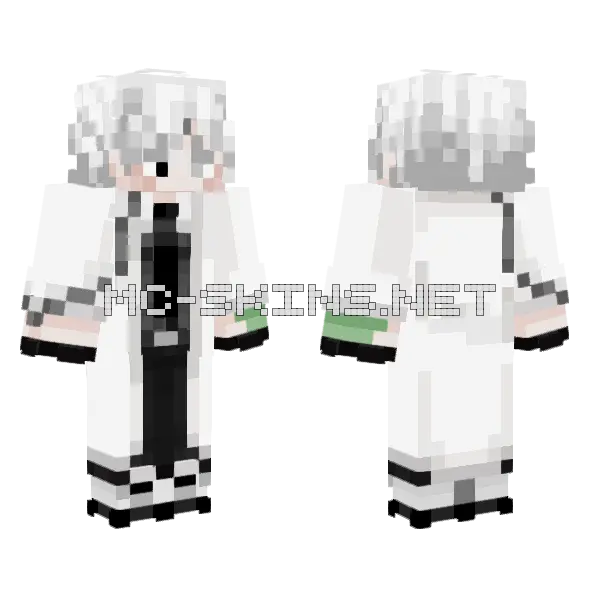 White Haired Boy Minecraft skin, front and back