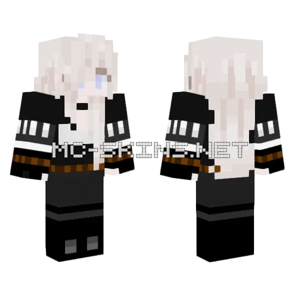 White Haired Girl Minecraft skin, front and back