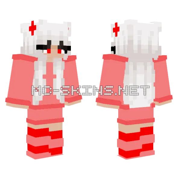 White Haired Girl Minecraft skin, front and back