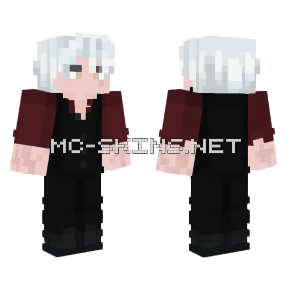 White Haired Maid Minecraft skin, front and back