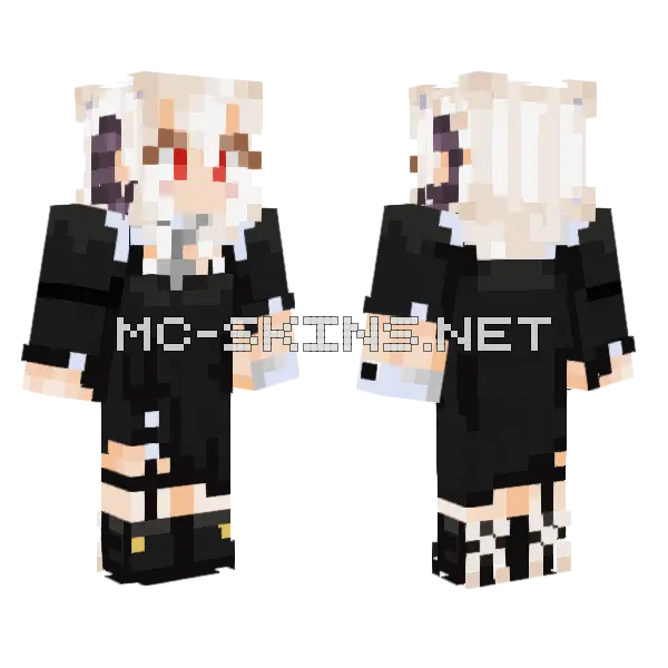 White Haired School Uniform, front and back