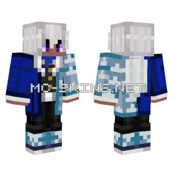 White Haired School Uniform, front and back