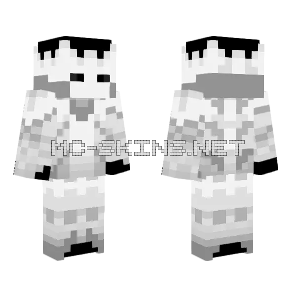 White Hollow Knight Minecraft skin, front and back