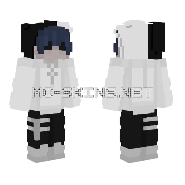 White Hoodie Character, front and back