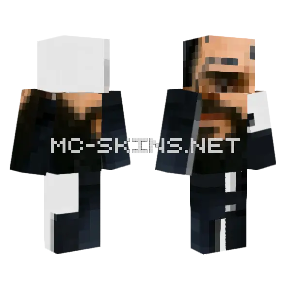 White Hoodie Man Minecraft skin, front and back