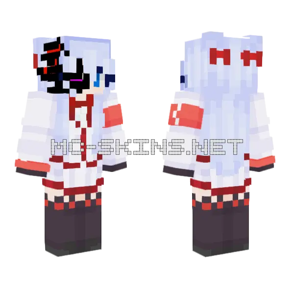 White Kimono Girl Minecraft skin, front and back