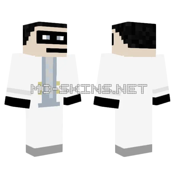 White Lab Coat Scientist Minecraft skin, front and back