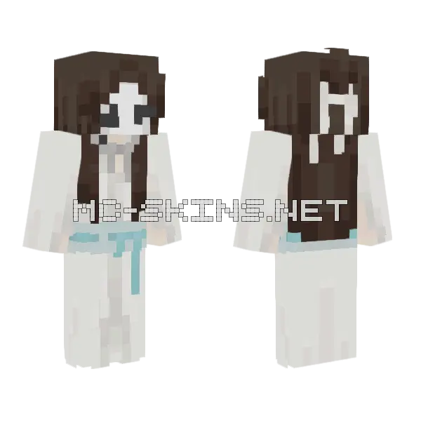 White No Face Minecraft skin, front and back