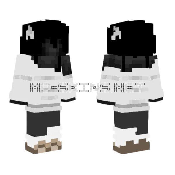 White Off Shoulder Minecraft skin, front and back
