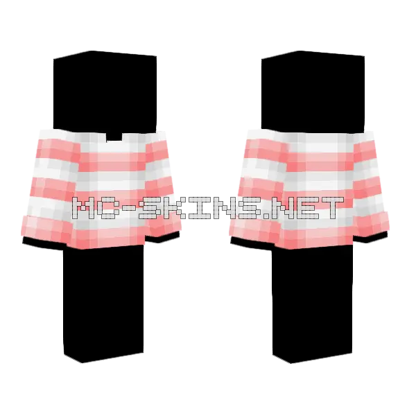 White Pink Stripes Base Minecraft skin, front and back