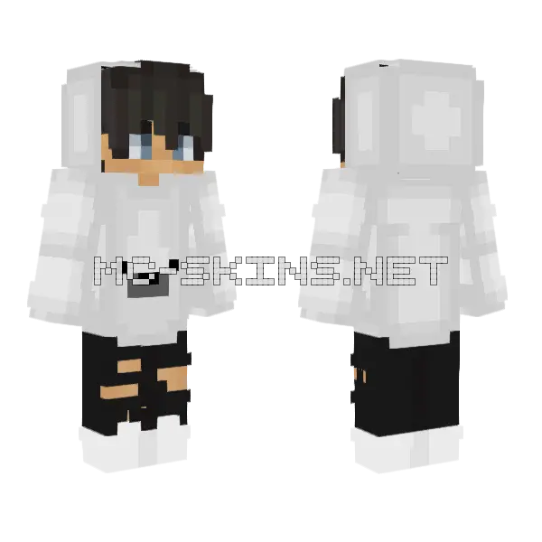 White Polar Bear Hoodie Minecraft skin, front and back