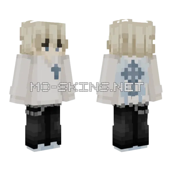 White Priest Outfit Minecraft skin, front and back