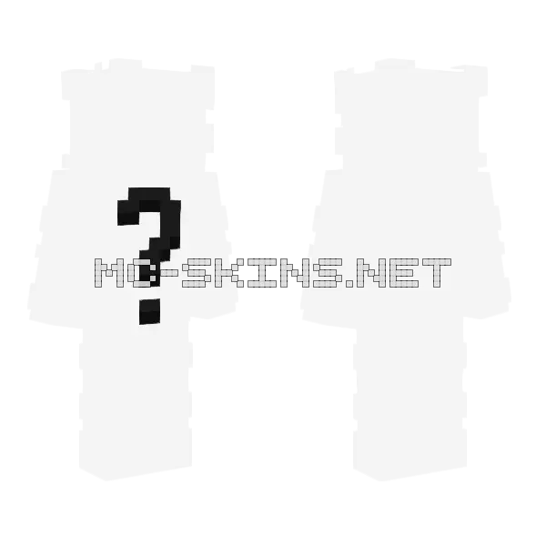 White Questionmark Minecraft skin, front and back