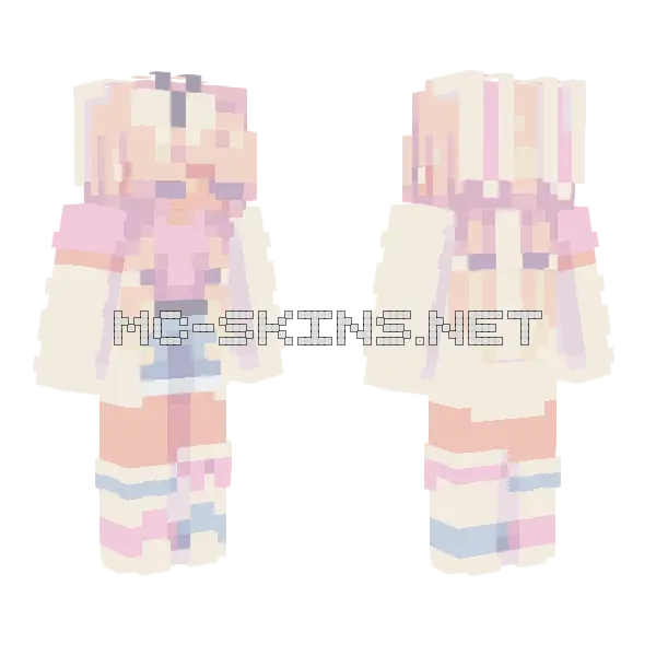 White Rabbit Rce Minecraft skin, front and back