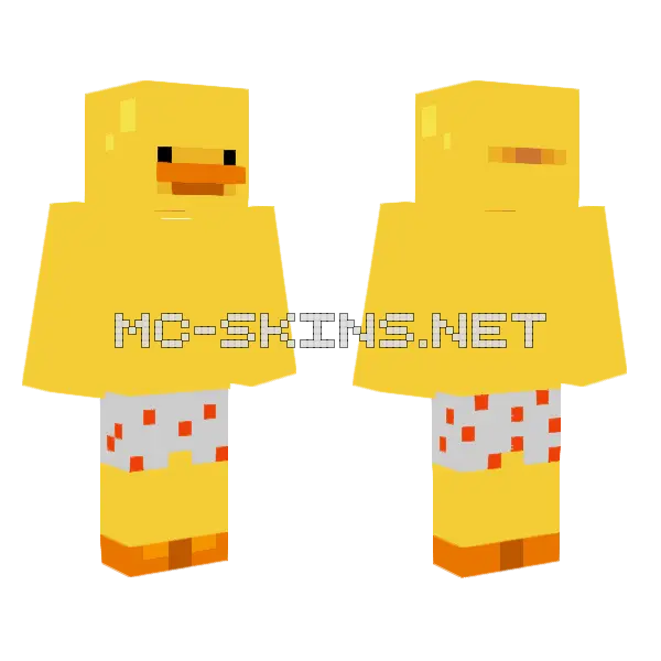 White Red Underwear Duck Minecraft skin, front and back