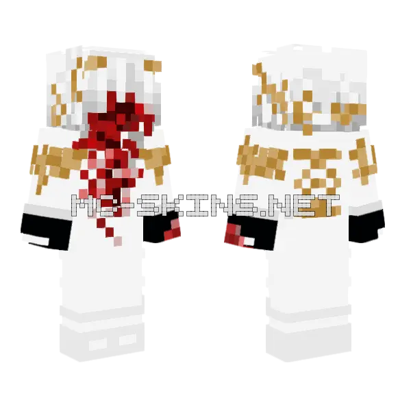 White Samurai Armor Minecraft skin, front and back