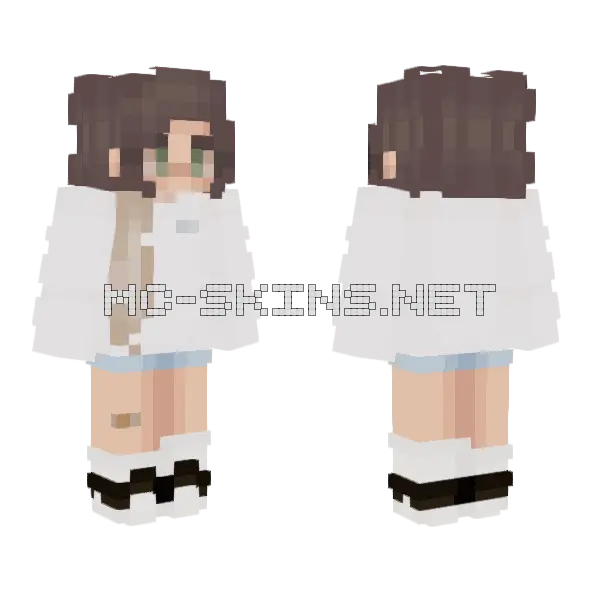 White School Uniform Girl Minecraft skin, front and back