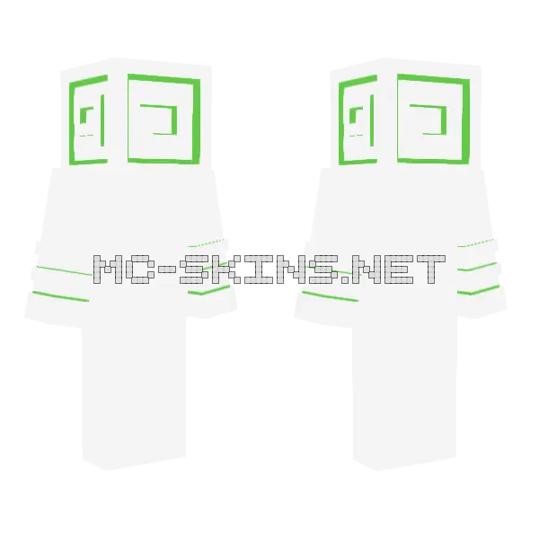 White Secrets Minecraft skin, front and back