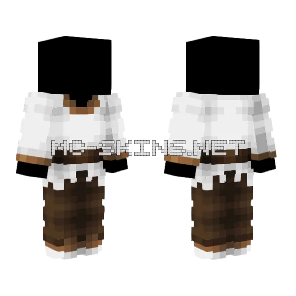 White Shirt Leather Pants Minecraft skin, front and back