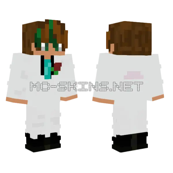White Suit Leo Minecraft skin, front and back
