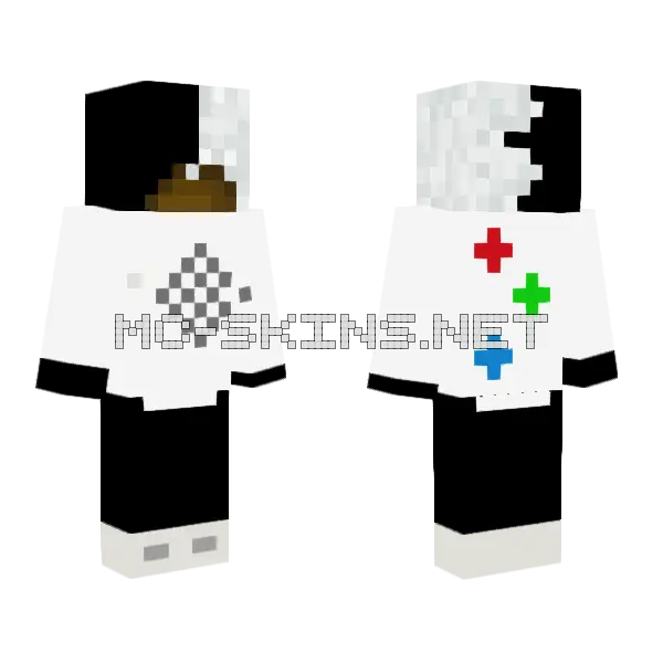 White Winter Outfit Minecraft skin, front and back